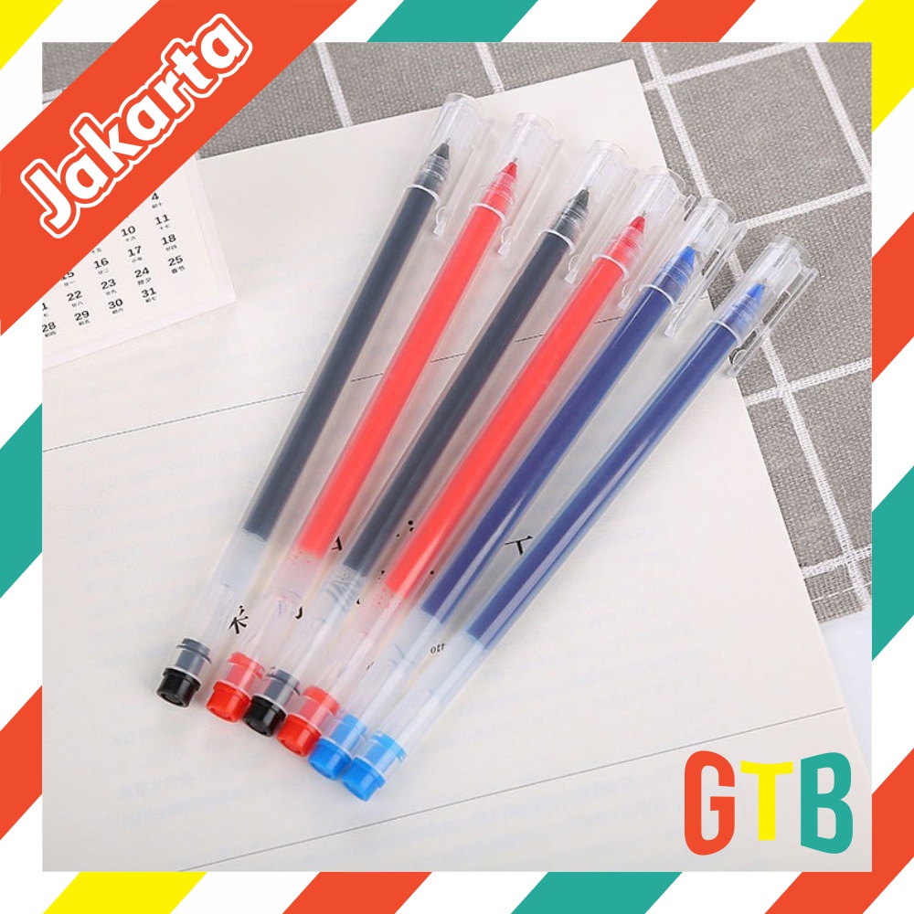 ❤️GTB❤️ BISA COD Pulpen Gel Polos 0.5mm Pena Cair Murah R439