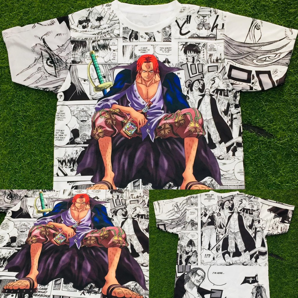 Tshirt Shanks the Red haired Fullprint Onepiece Anime Manga Premium