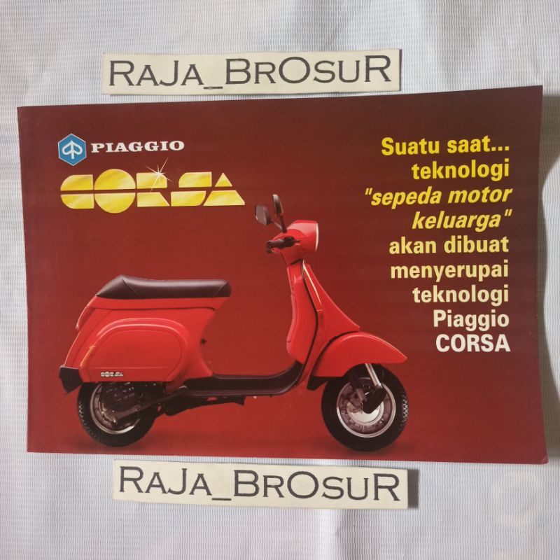 Poster brosur katalog leaflet jadul lawas Piaggio Vespa Corsa 2tak 2T