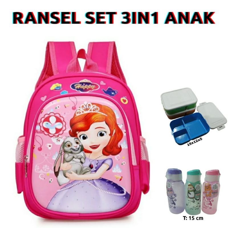 dem_sare / DS1126 tas ransel sekolah anak perempuan karakter Tas Ransel Anak sekolah TK SD Karakter Bag Backpack Mini Motif Cartoon