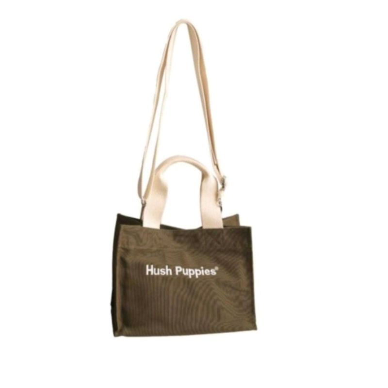 Tas Kanvas Hush Puppies Tote Bag 100% Original Olive sz S