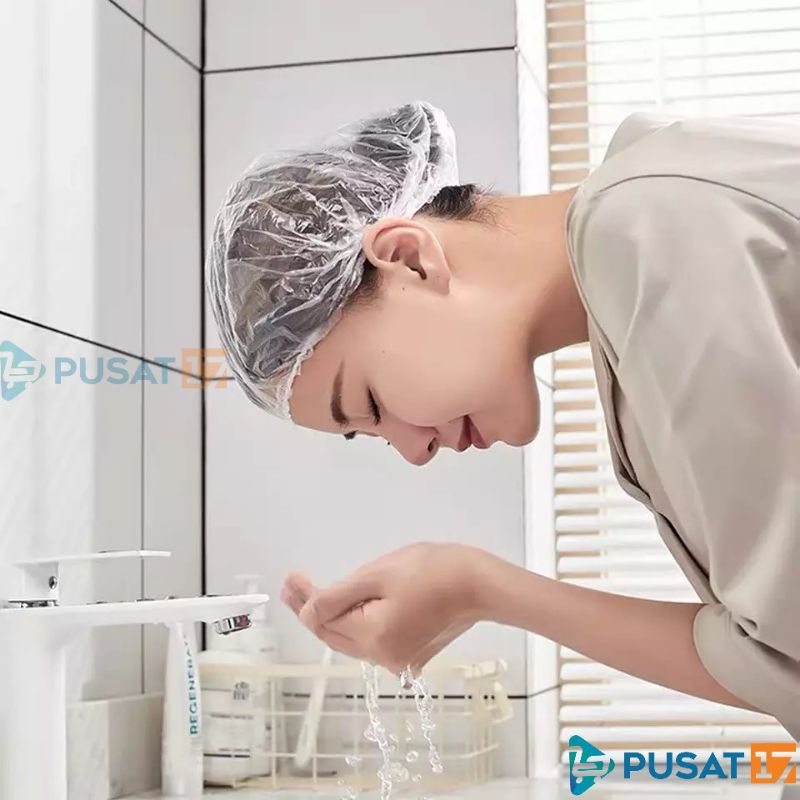 PENUTUP RAMBUT KEPALA PLASTIK MANDI/PELINDUNG CAT RAMBUT/HAIR CAP SHOWER