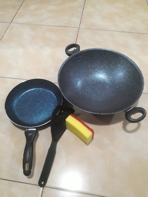 Wajan Teflon Galaxy 30 Cm Wok 22 Cm Fry Pan Maxim Gal2set