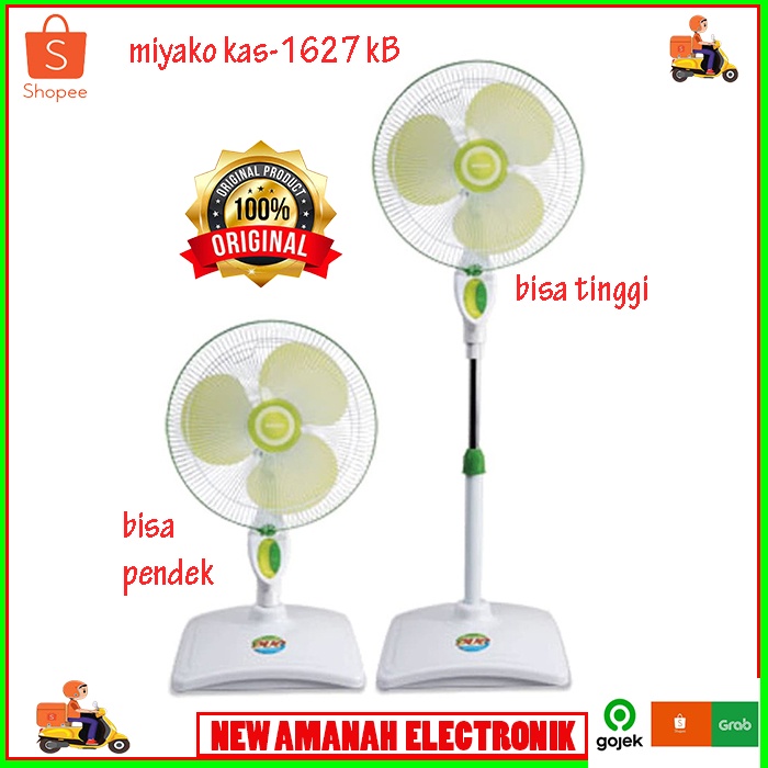new produc MIYAKO KAS 1627 KB Kipas Angin 2IN1 Bisa 2 Fungsi Berdiri Dan Duduk Ukuran 16 inch - HIJA
