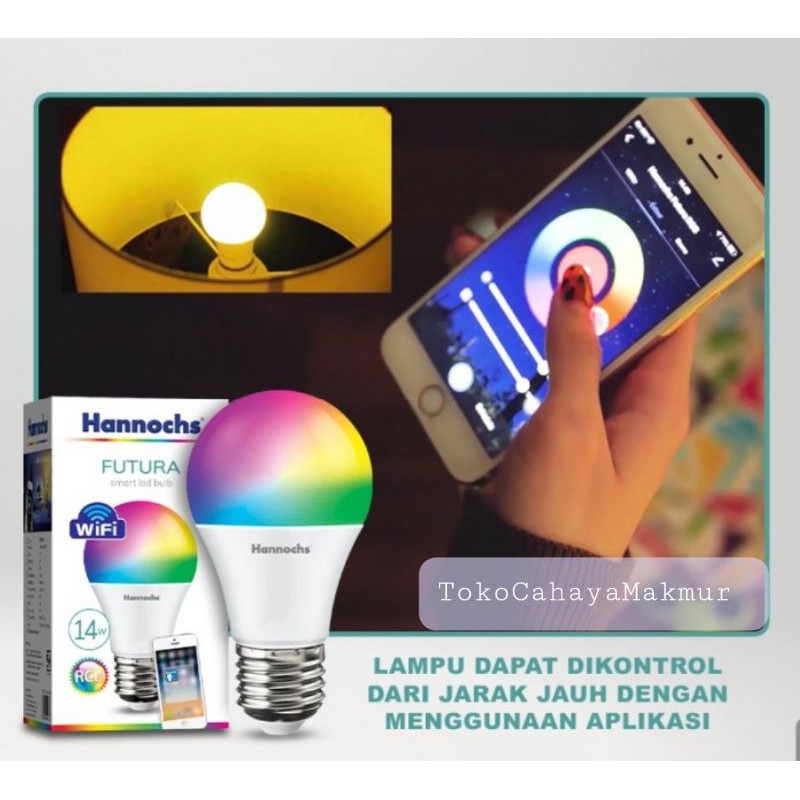 Hannochs Bola Lampu LED Smart Futura 14w 14watt - Lampu Wifi - CCT/RGB