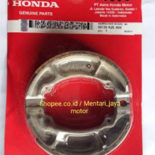 Kampas rem belakang honda Vario Vario 125 Vario 150 Beat Beat Fi Beat Pop Scoopy Spacy Original hond