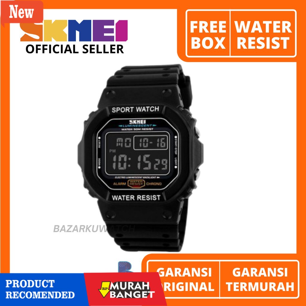 Jam digital pria terbaik- Jam Tangan Pria Skmei 1134 Jam Tangan Skmei Jam Tangan Rubber Pria Jam Tan