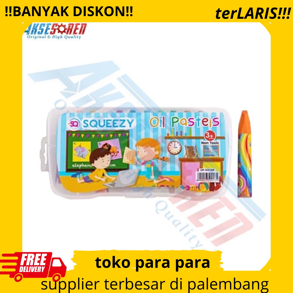 

Oil Pastels Crayon Squeezy OP-SQ12W Alat Tulis Gambar Krayon 12 Warna - Squeezy