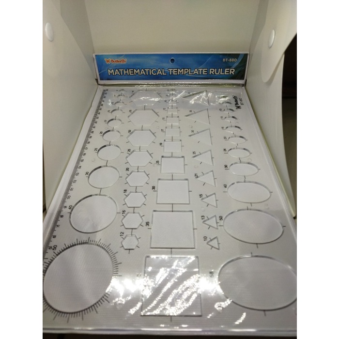 

Bergaransi Penggaris Butterfly Cetakan Geometri Bentuk Kotak Segitiga Oval Bt-880 Bergaransi