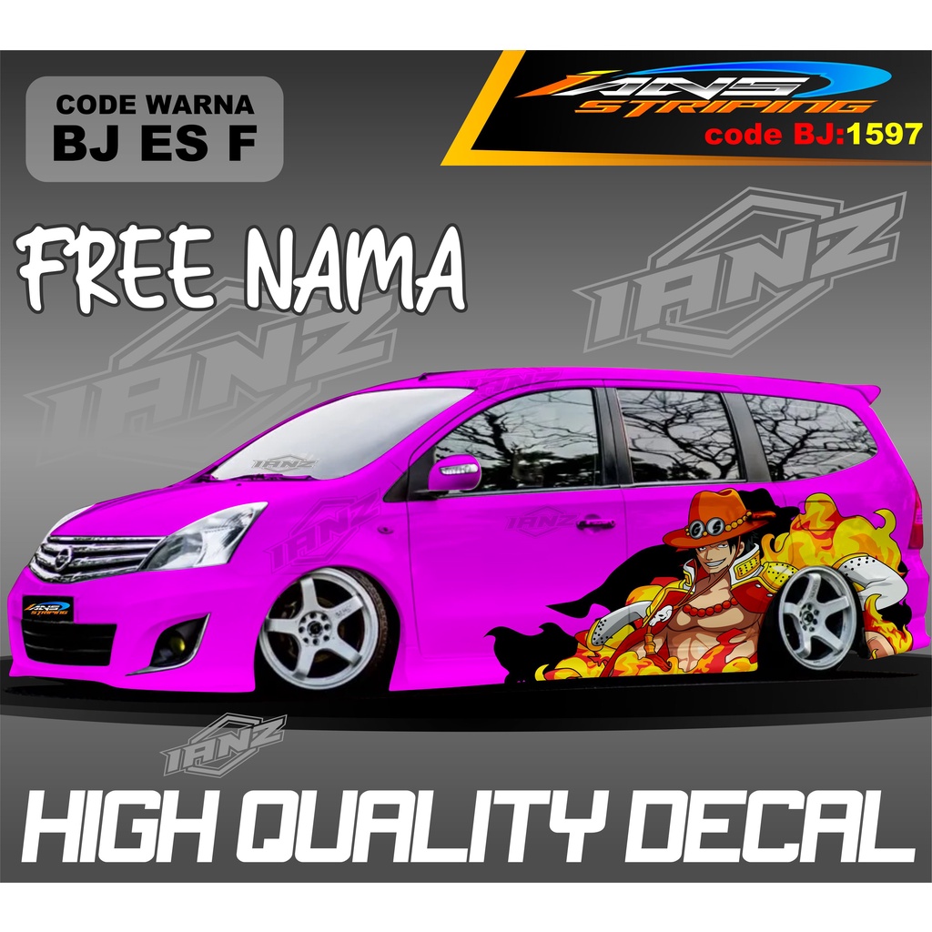 DECAL STIKER MOBIL GRAND LIVINA MOTIF ONE PIECE / STIKER MOBIL TERIOS XPANDER NEW DESAIN / VARIASI STIKER MOBIL AVANZA XENIA