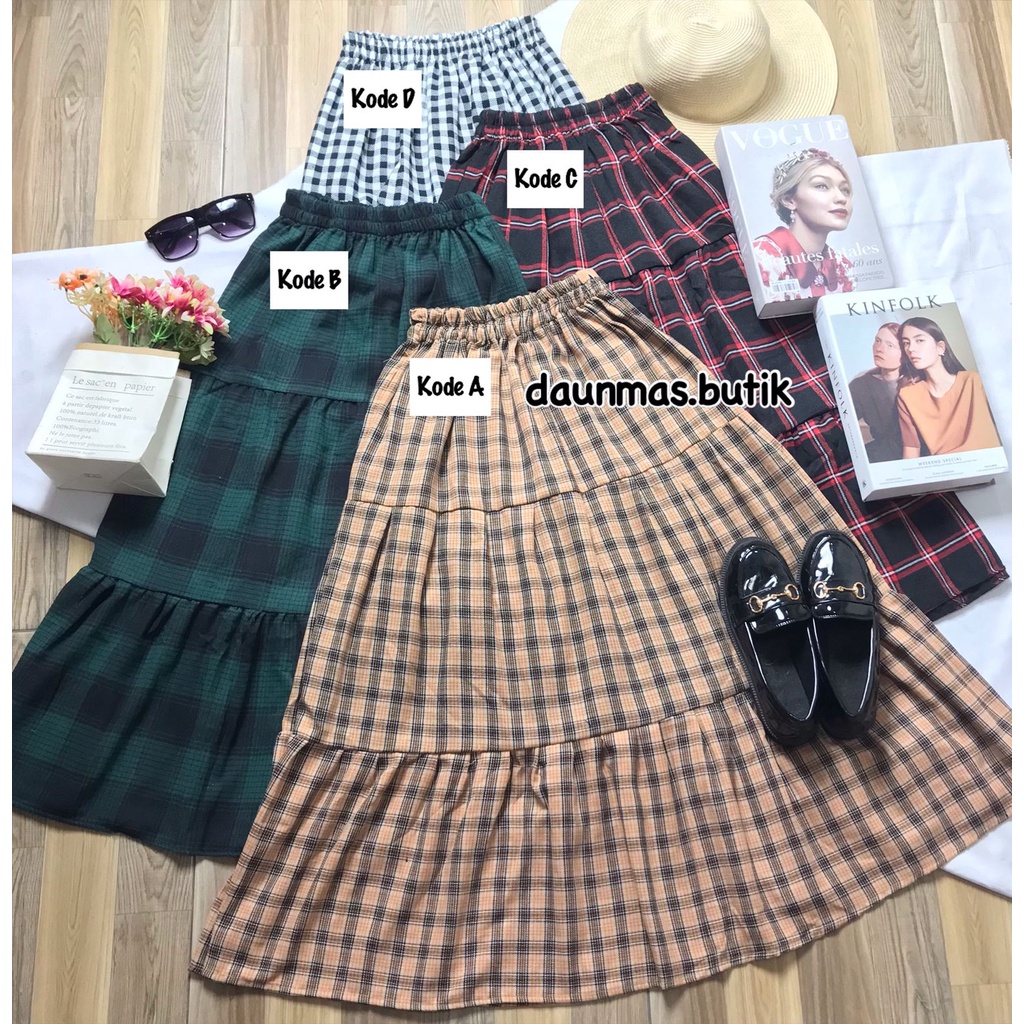 1KG MUAT 4PCS | LESSA SKIRT ROK FLANEL RUFFLE KOREAN STYLE HITS OOTD ALA SELEBGRAM FASHION GROSIR WANITA