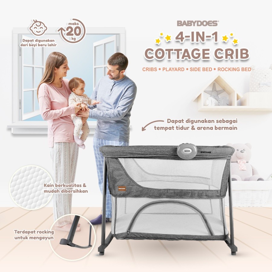 Babydoes 4 in 1 Cottage Crib Playard CH-1692 / Box Babydoes Travee Cribs / Box Tidur Bayi