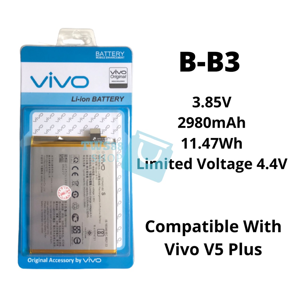 Baterai Battery Baterefor Vivo V5+ V5 Plus B-B3