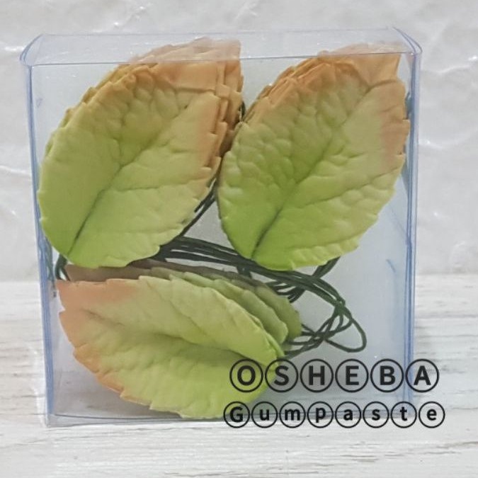

[osheba] gumpaste daun berkawat DBM 24 isi 15 daun