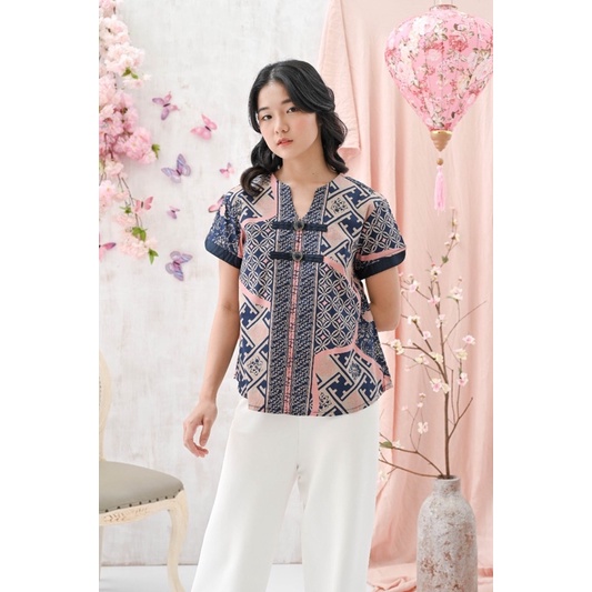 Atasan Batik 208 BNI/ Blouse Batik Wanita Modern/ Seragam Batik