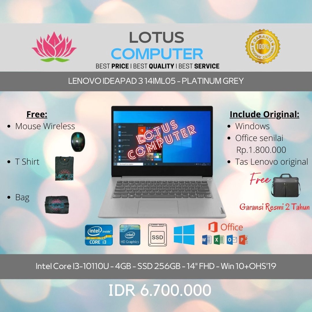 LENOVO IP3-14IML05/I3-10110U/4GB/256GB/14"FHD/Win 10+OHS'19/Grey