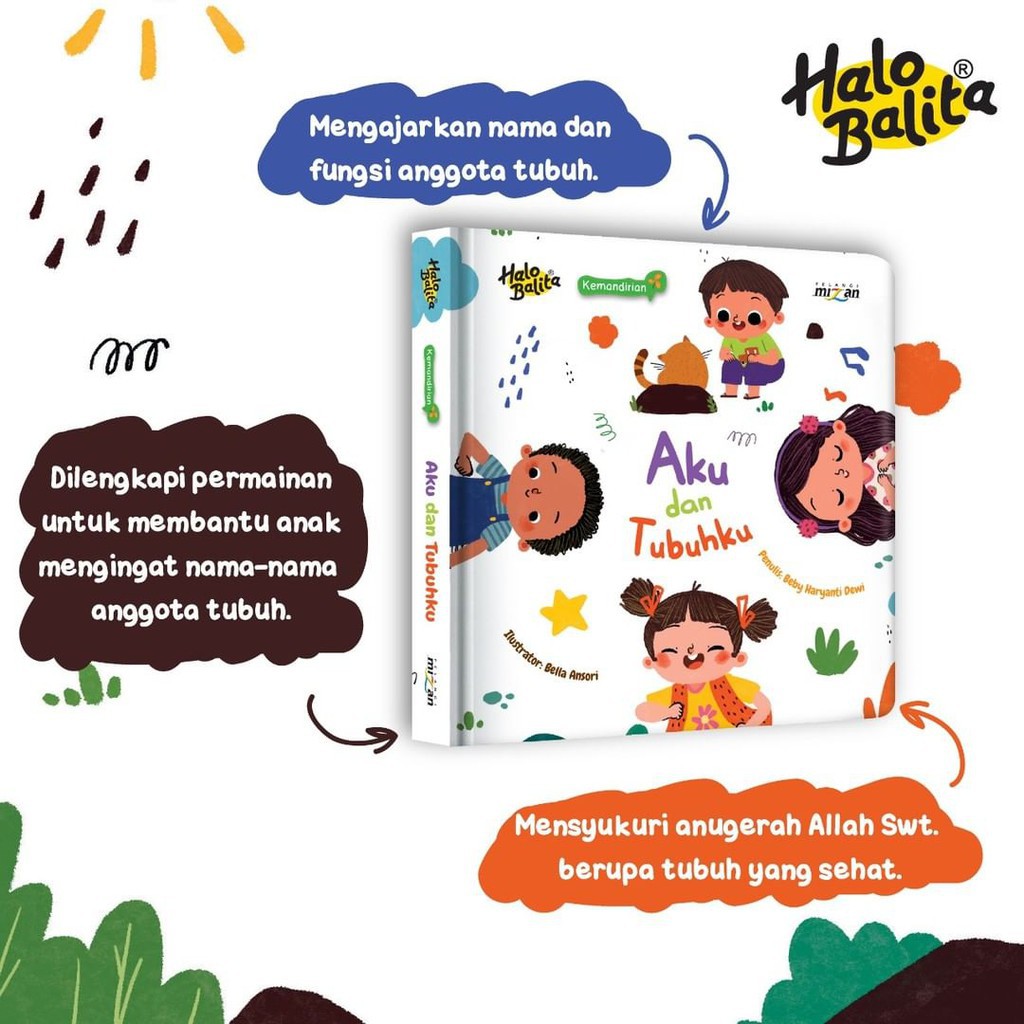 BOARDBOOK Tubuhku Rahasiaku/Aku dan Tubuhku/Aku Sayang Tubuhku. Buku Pengenalan Tubuh untuk Bayi Balita. Buku Pendidikan S3ks untuk Anak Balita Anak Usia Dini