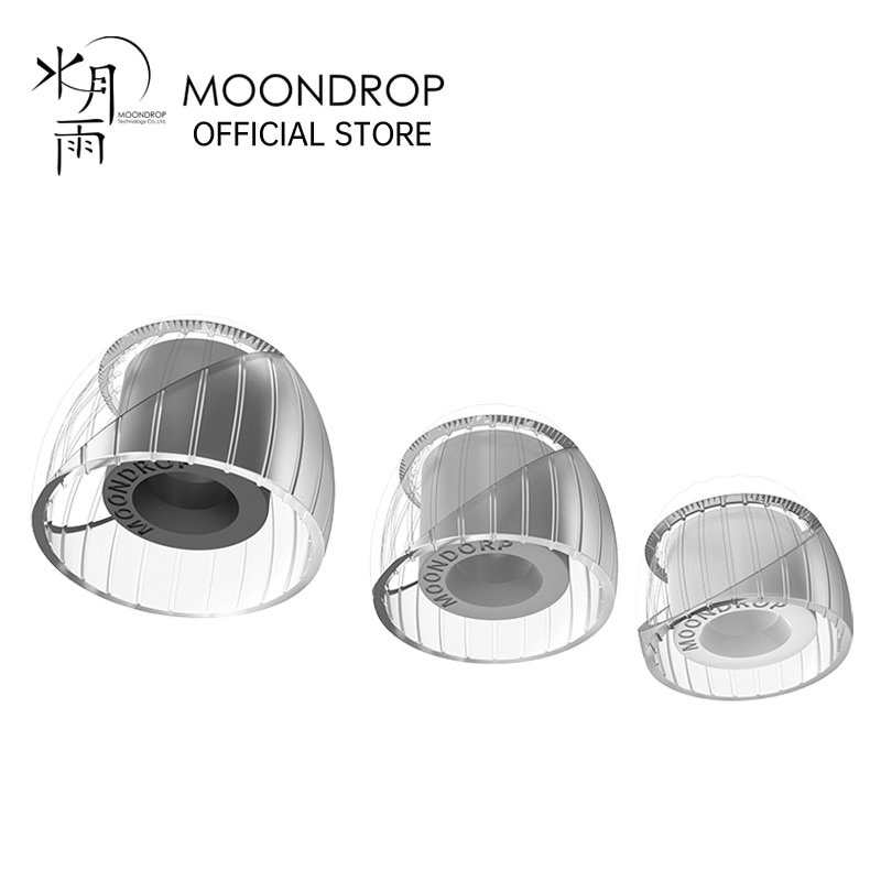 MoonDrop Spring Tips Acoustic waveguide + Double Support Structure Silicone Earphone Ear-Tips MoonDrop Kato(3 pairs)