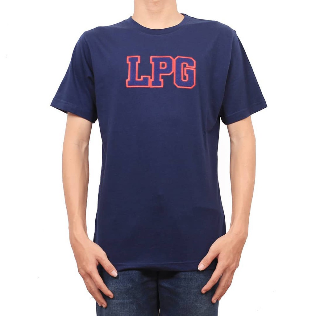 KAOS T-SHIRT PRIA/WANITA - KAWAY LPG NAVY FLOCKING