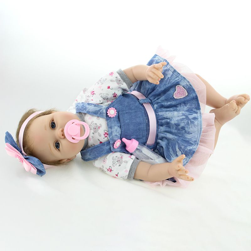 55cm 22&quot; Real Life Reborn Dolls Soft Silicone Vinyl Handmade Realistic Newborn Doll