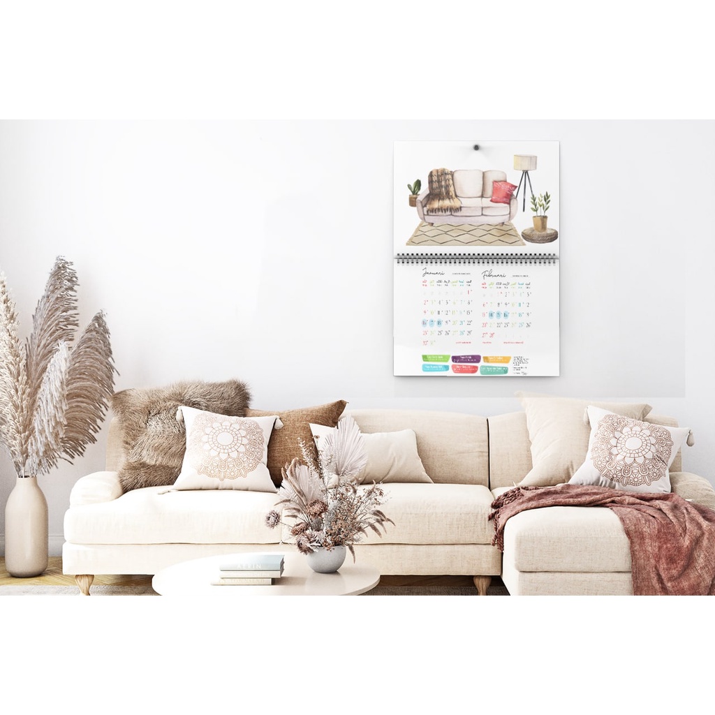 2022 Ukuran JUMBO, A2, Kalender Puasa, Kalender Dinding SPIRAL Masehi Hijriyah