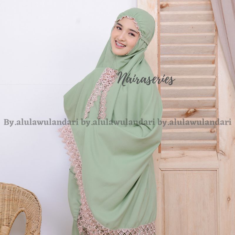 Mukena Nairaseries katun polos dewasa renda giper