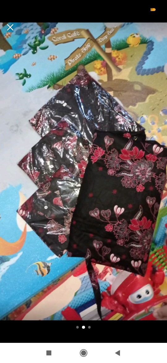 Batik Couple Keluarga Sania Ruffle Ori Ndoro Jowi Dnt Motif Sakura Merahh