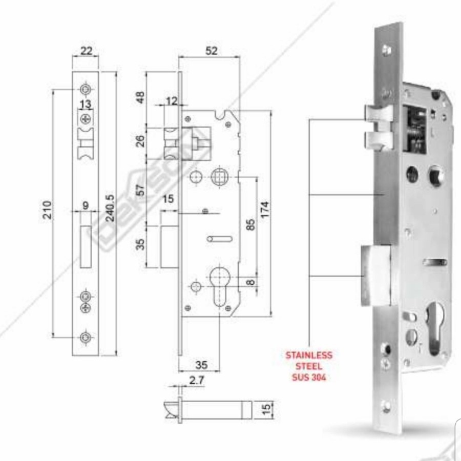 Dekkson Kunci Pintu Digital / Digital Lock / Smart Lock / Electronic Lock EL 9318 A27