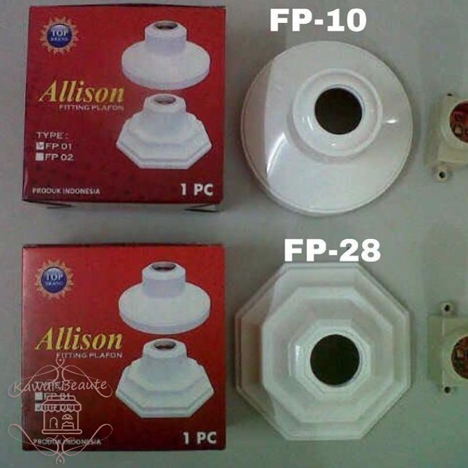 ALLISON Fitting Plafon Lebar Jumbo Bulat / Segi E-27 Standard Lampu Gantung Drat Kuningan