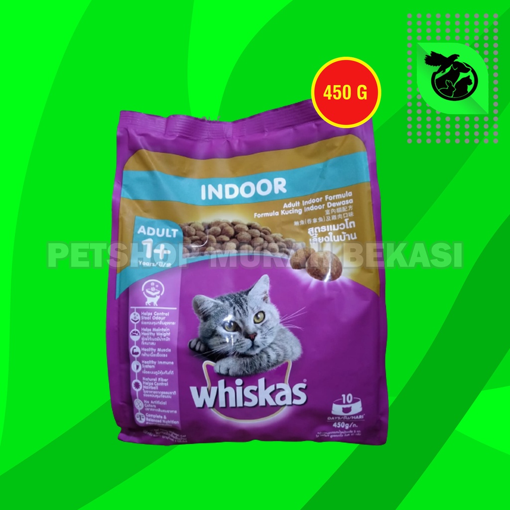 Whiskas Makanan Kucing Rumahan Indoor Adult Dewasa Dry Food 450 Gram