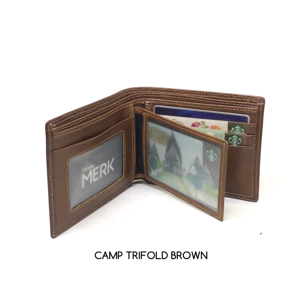 dompet kulit asli pria TanpaMerk camp trifold original dompet kulit sapi asli