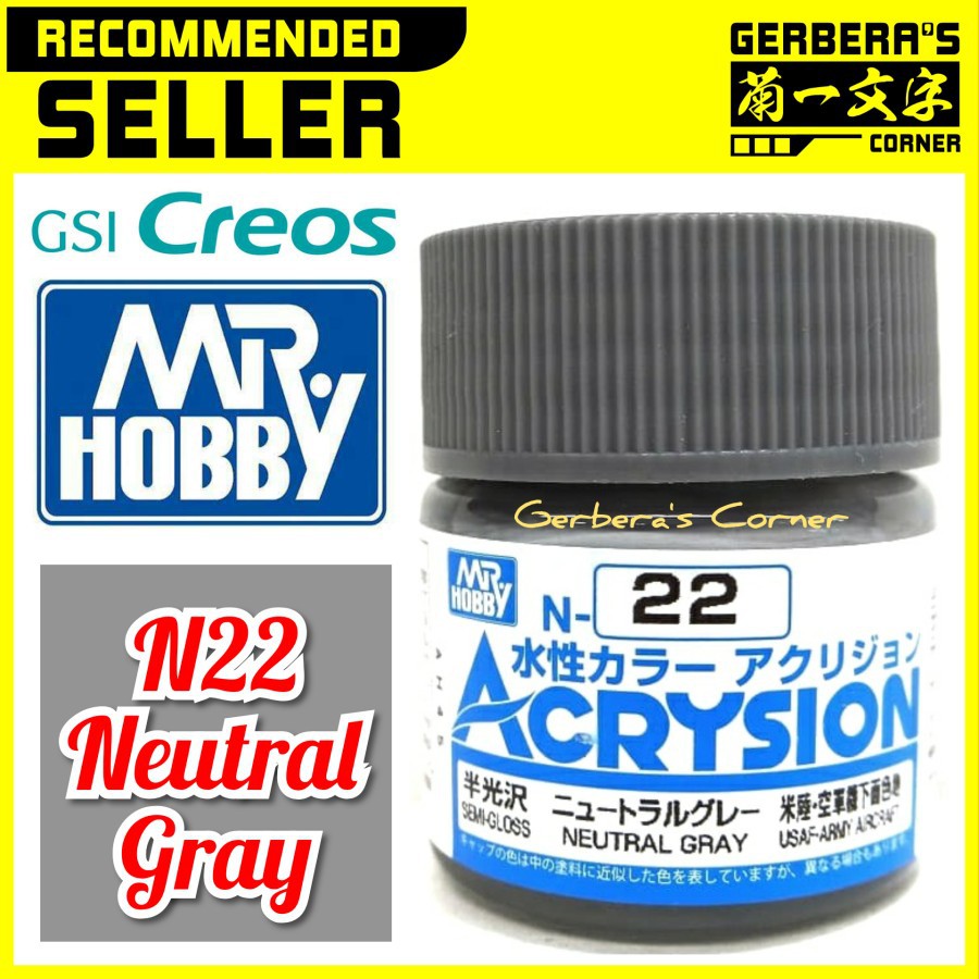 

N22 Neutral Gray Acrysion Water Based Acrylic Paint Mr Hobby Original