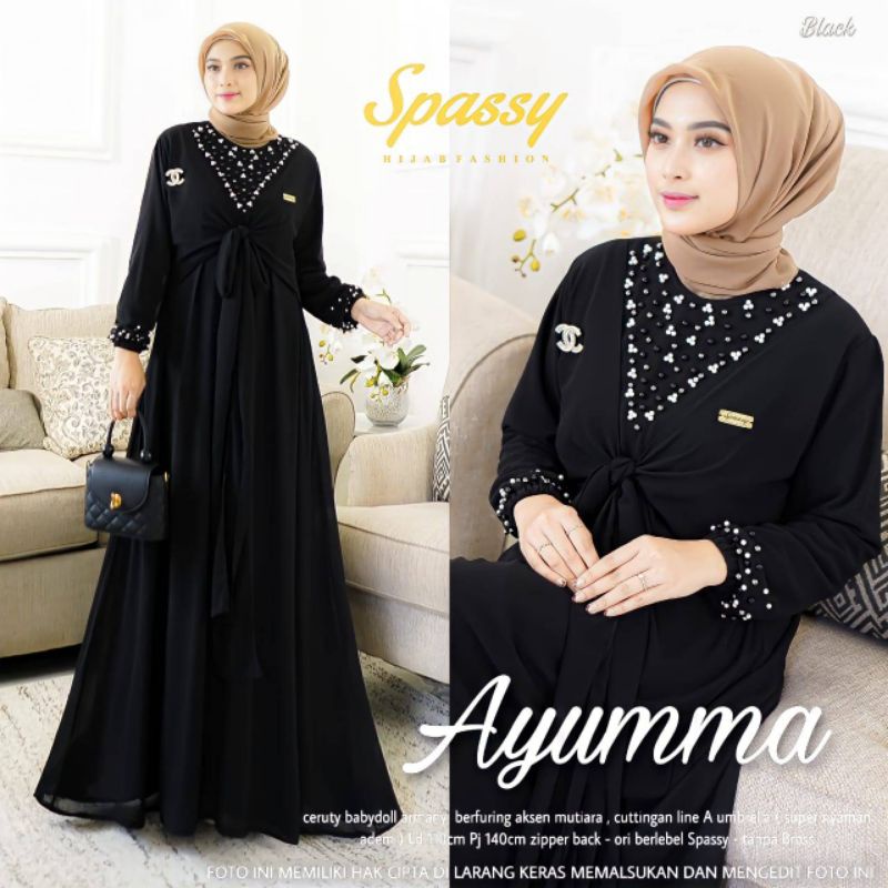 Cod Ayumma set/dress muslim/pakaian wanita/gamis ibu ibu/gamis cantik/gamis murah berkualitas premium/gamis kekinian/baju muslim/busana muslim/gamis pengajian/gamis polos