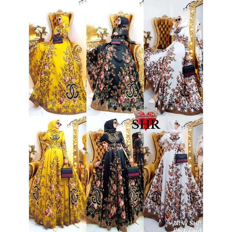 Dress Wanita Gamis SHR ori MAXI BANGKOK realpict full kancing
