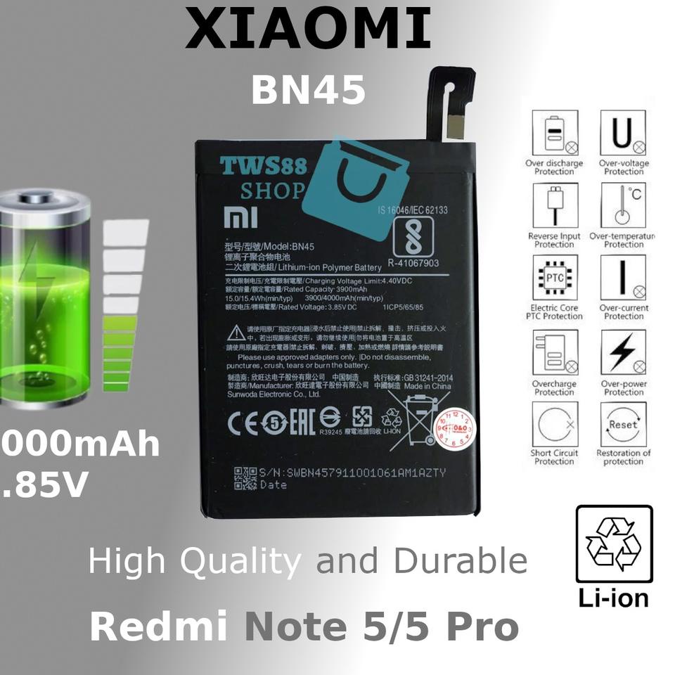 (TWS) Baterai Batre Battery Original Xiaomi Redmi Note5Pro/ BN45 –MLA.10Jn22p