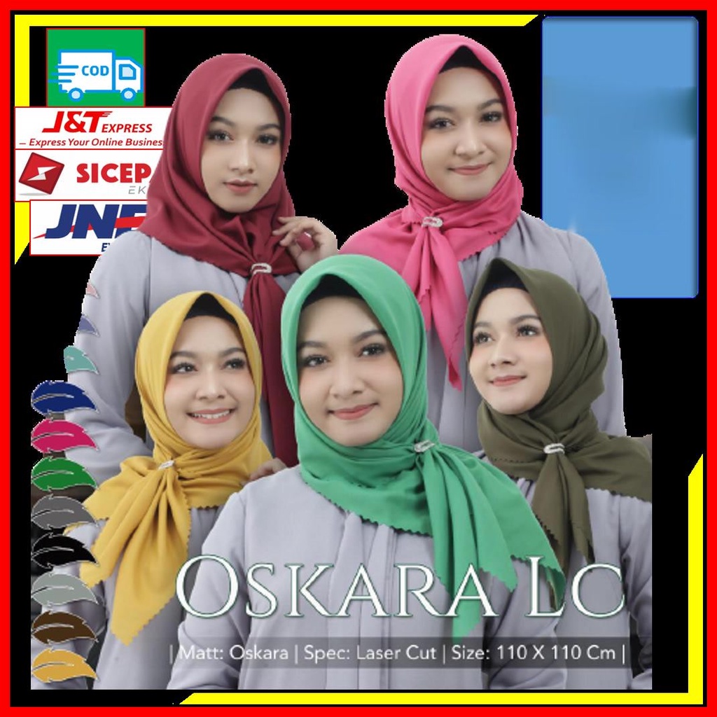 VOAL POLOS SEGI EMPAT OSKARA PREMIUM JILBAB SEGI EMPAT POLOS JILBAB SEGI EMPAT 110X110 AZARA