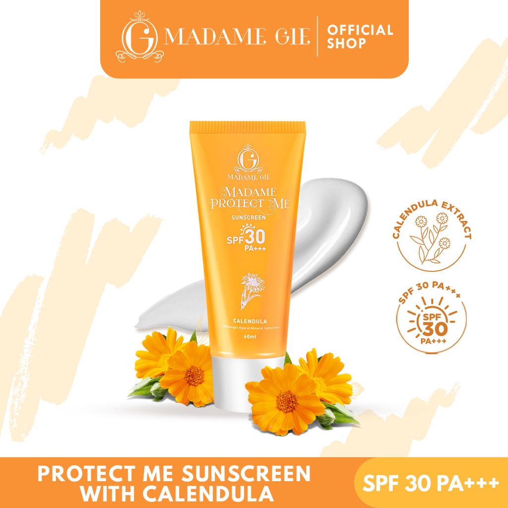 Madame Gie Madame Protect Me Sunscreen SPF 30 PA +++ With Calendulla || Madame Gie Protect Me Let's Glow Tinted Sunscreen SPF 50