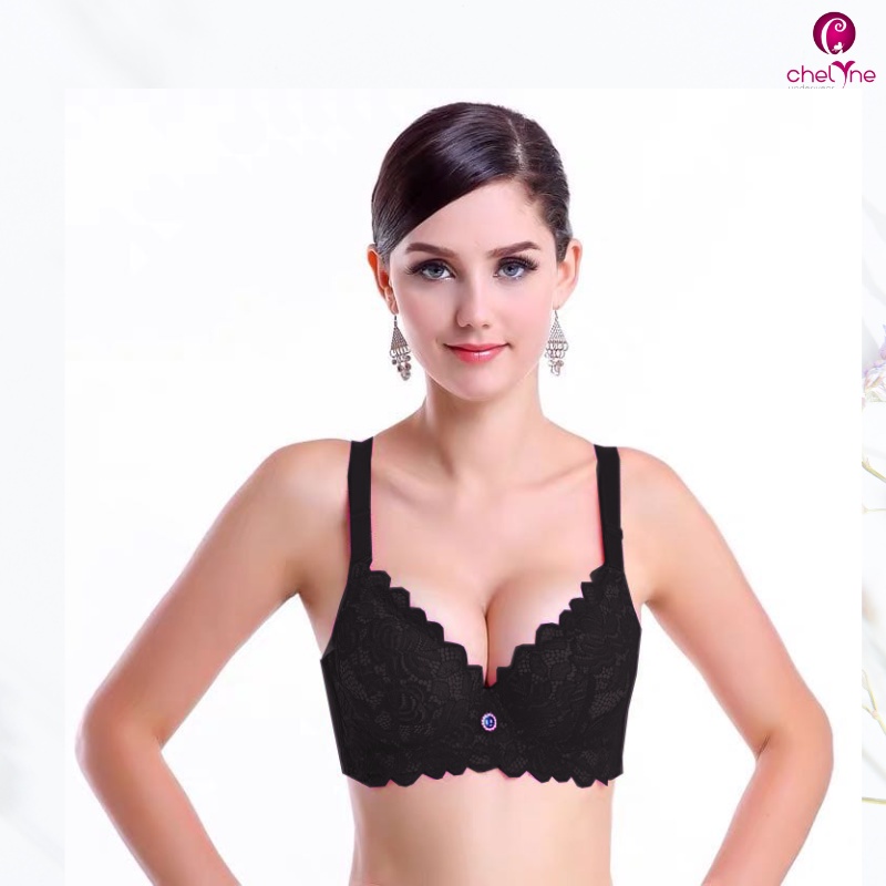 BH Chelyne Busa Tebal 2962 Push Up Full Brukat - Full Cup Bra Dengan Kawat Penyanggah