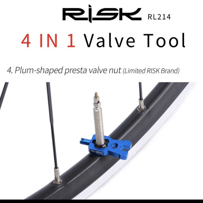 RISK kunci pas pentil Sepeda 4 in1 bike valve schrader presta RL-214