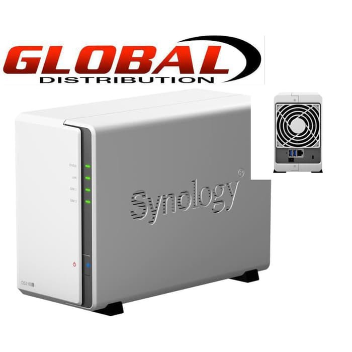 Nas Synology DS220J 512MB 0TB-8TB - 2xBays, 1x GbE, 2x USB 3.0 Resmi