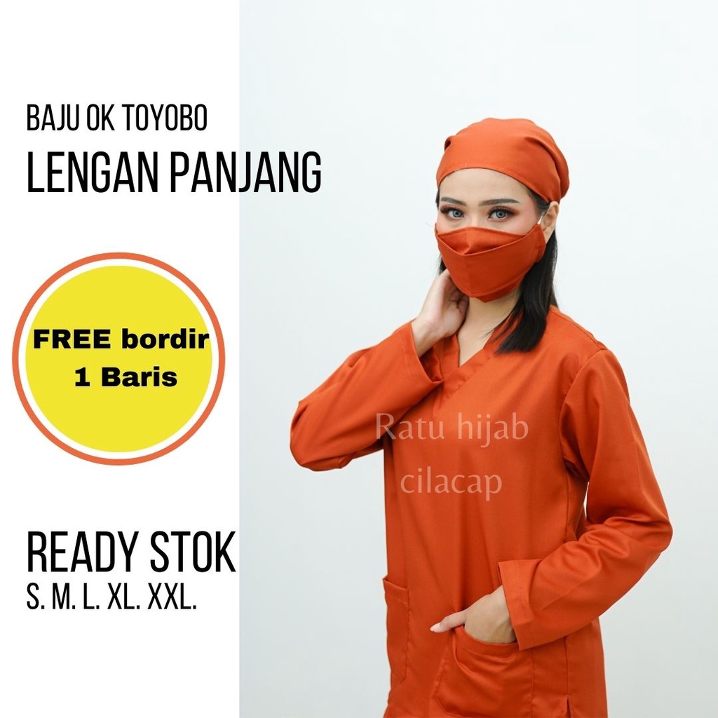 Baju OK OKA Lengan Panjang Dokter Perawat Petugas medis FREE BORDIR NAMA PART 3