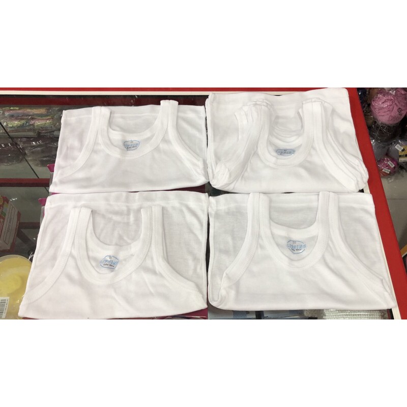 SINGLET BAYI LIPSINE/KAOS ANAK BAYI/ KAOS DALAM KAOS KUTANG BAYI-anak PUTIH POLOS Bahan Katun TEBAL