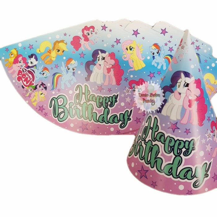 Topi Ulang Tahun Kerucut / Topi Pesta Karakter Little Pony