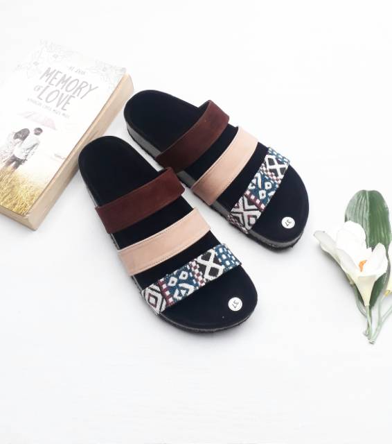 SB ~ SANDAL BIRKEN WANITA ETNIC SUEDE