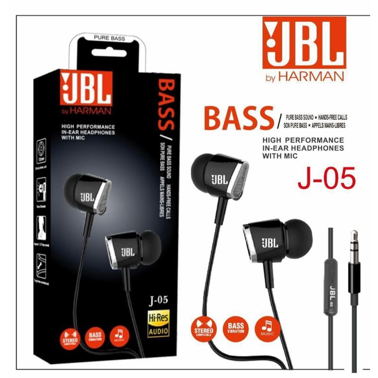 HF HEADSET/EARPHONE JBL J-05 + MIC BASS