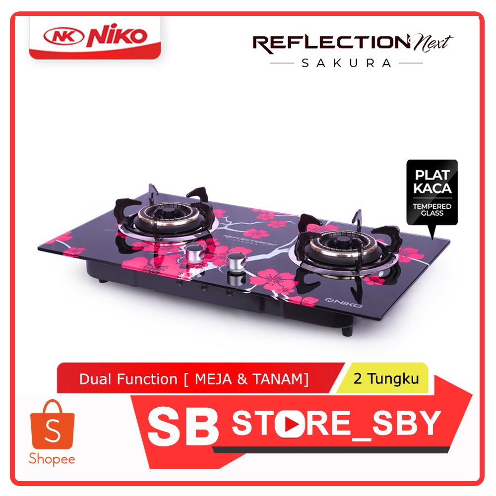 Jual Niko Reflection Next Sakura Kompor Gas Tanam Tungku Kaca Shopee Indonesia