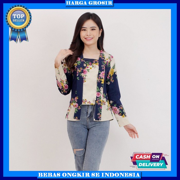 Atasan Batik Fashionable Buju Kerja Perempuan Blouse Cewek Kekinian Buju Cewek Formal Kemeja Dewasa 