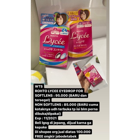 ROHTO LYCEE Eyedrop softlens dan nonsoftlens