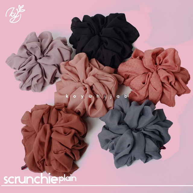 Scrunchie plain MURAH (random)