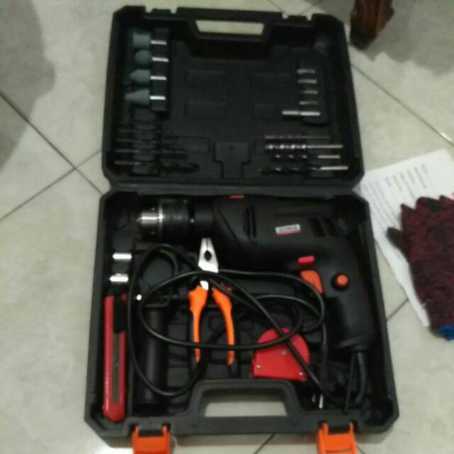 Bor Drill Impact Mesin 10mm Bonus Mata Bor